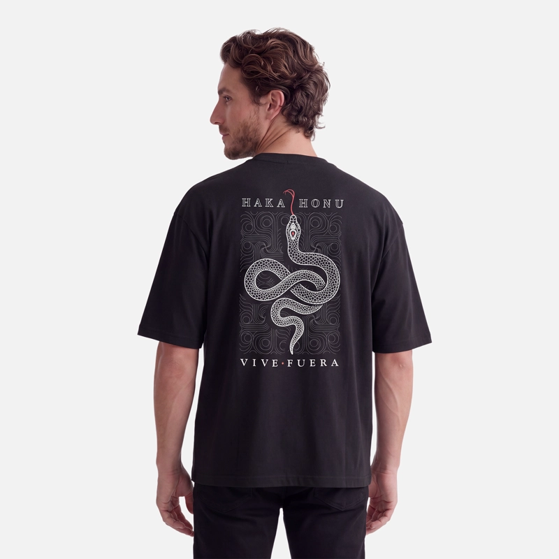 POLERA HOMBRE PARCEL NEGRO HAKA HONU V27 - 2