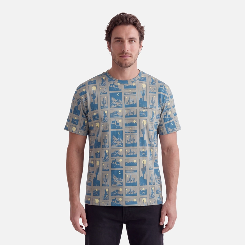POLERA HOMBRE PINACOTECA PRINT LAUREL HAKA HONU V27 - 1