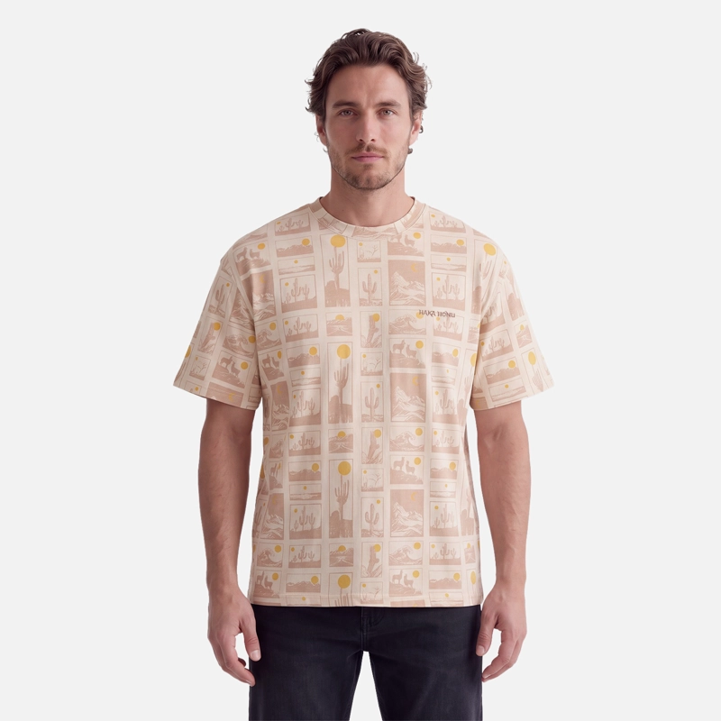 POLERA HOMBRE PINACOTECA PRINT TAUPE HAKA HONU V27 - 1