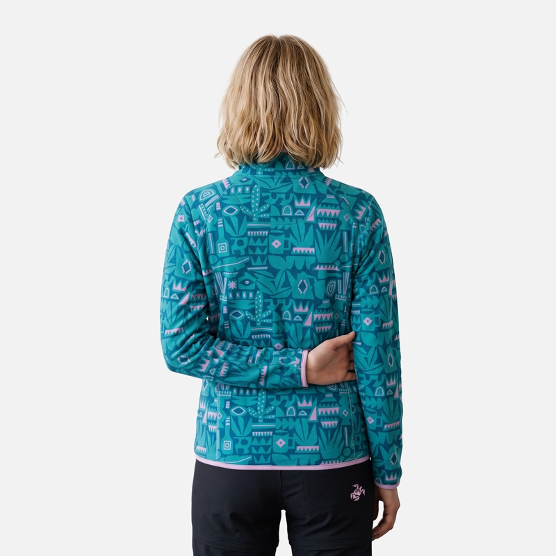 POLERON MUJER TAINA PRINT TURQUESA HAKA HONU V27 - 2