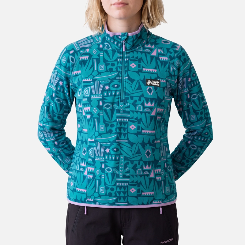 POLERON MUJER TAINA PRINT TURQUESA HAKA HONU V27 - 3