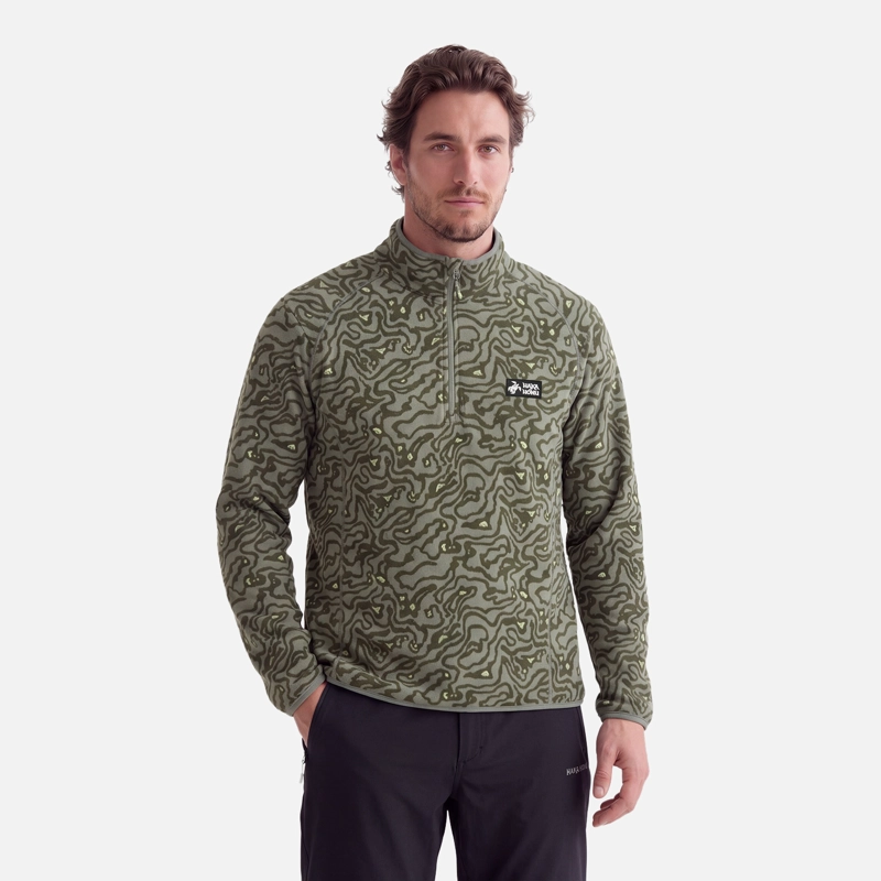 POLERON HOMBRE TAINA PRINT LAUREL HAKA HONU V27 Verde XS