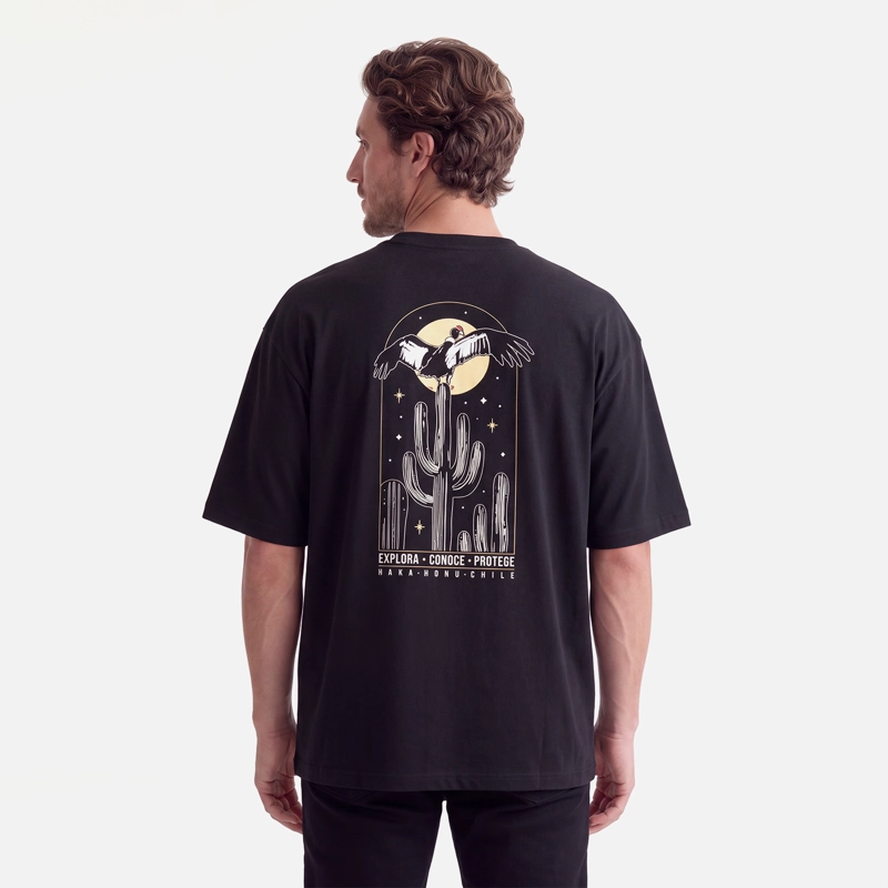 POLERA HOMBRE VOY Y VUELVO NEGRO HAKA HONU V27 - 2