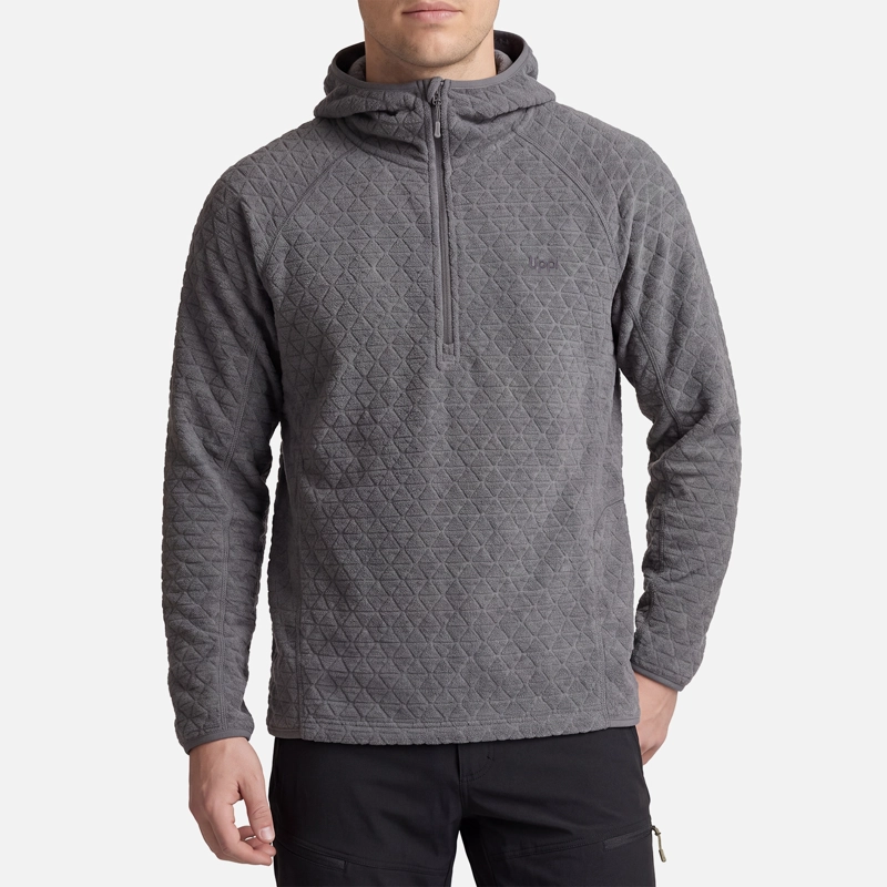 POLERON HOMBRE JACARANDA NANO-F 1/4 ZIP HOODY GRIS MEDIO LIPPI V27 - 2