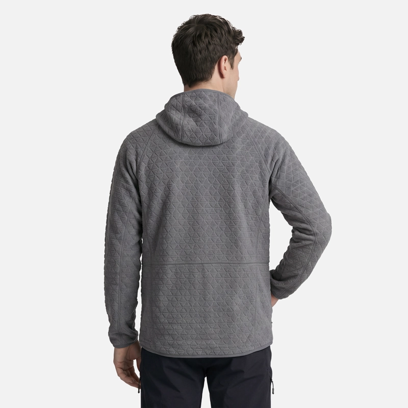 POLERON HOMBRE JACARANDA NANO-F 1/4 ZIP HOODY GRIS MEDIO LIPPI V27 - 3