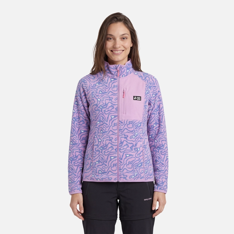 POLERON MUJER TAINA FULL ZIP PRINT MALVA HAKA HONU V27 - 1