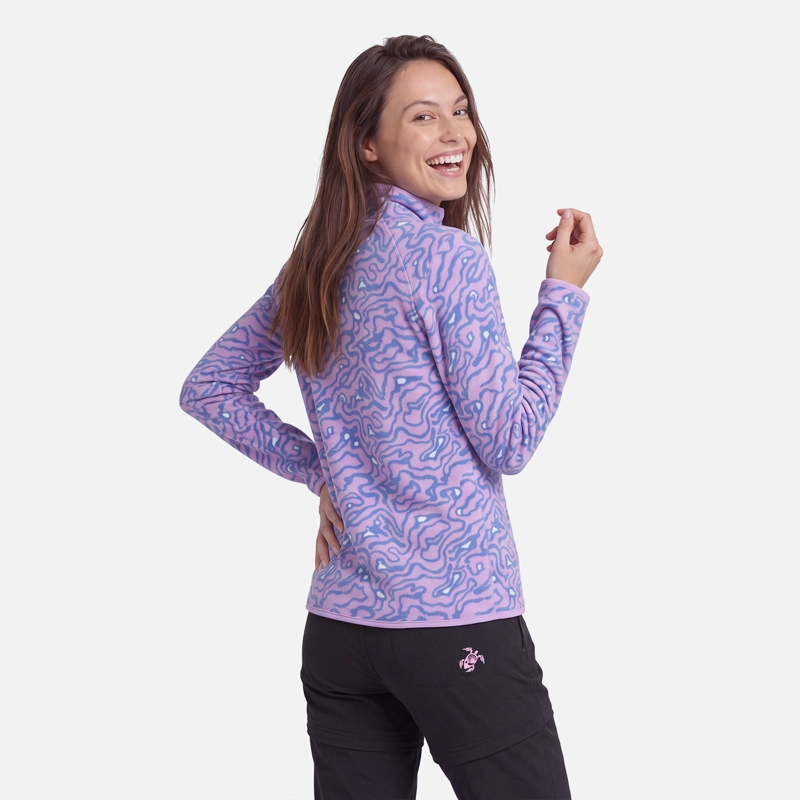 POLERON MUJER TAINA FULL ZIP PRINT MALVA HAKA HONU V27 - 2