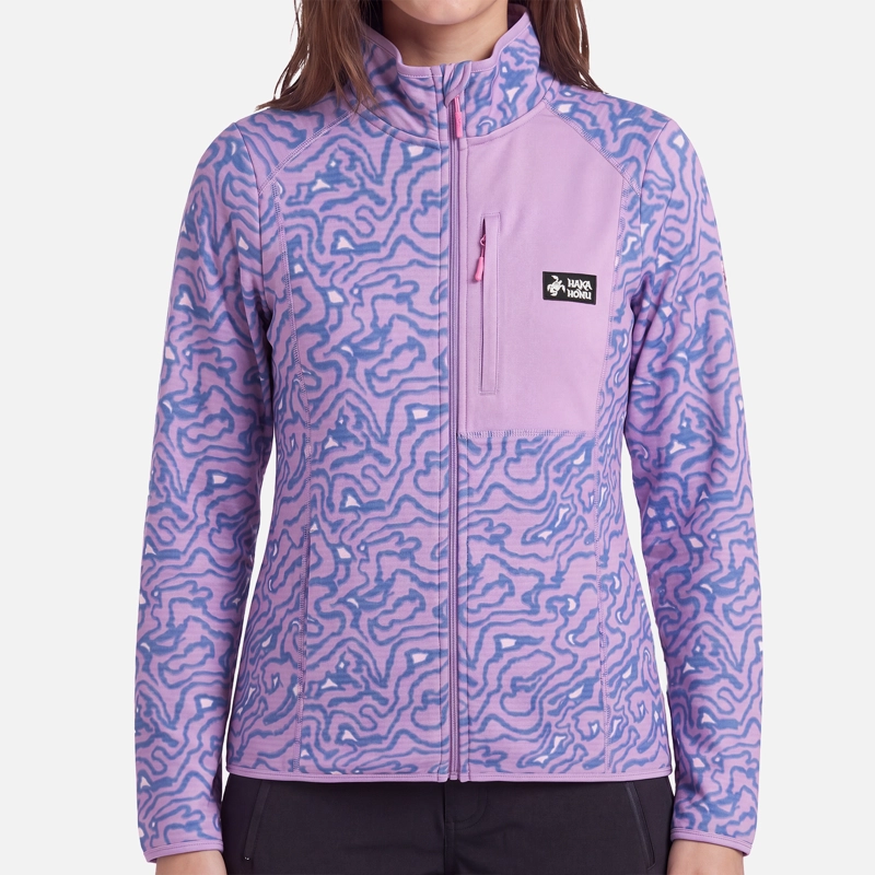 POLERON MUJER TAINA FULL ZIP PRINT MALVA HAKA HONU V27 - 3