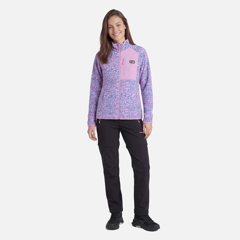 POLERON MUJER TAINA FULL ZIP PRINT MALVA HAKA HONU V27 - 4