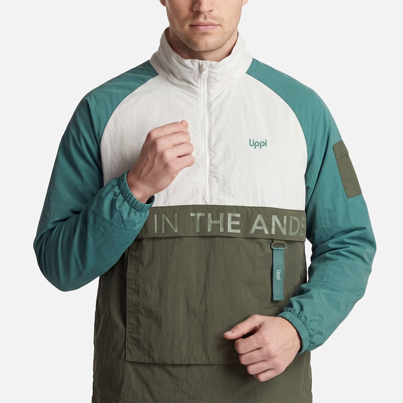 CHAQUETA HOMBRE WINDCITY WINDBREAKER 1/4 ZIP JACKET VERDE MILITAR LIPPI V27 - 3