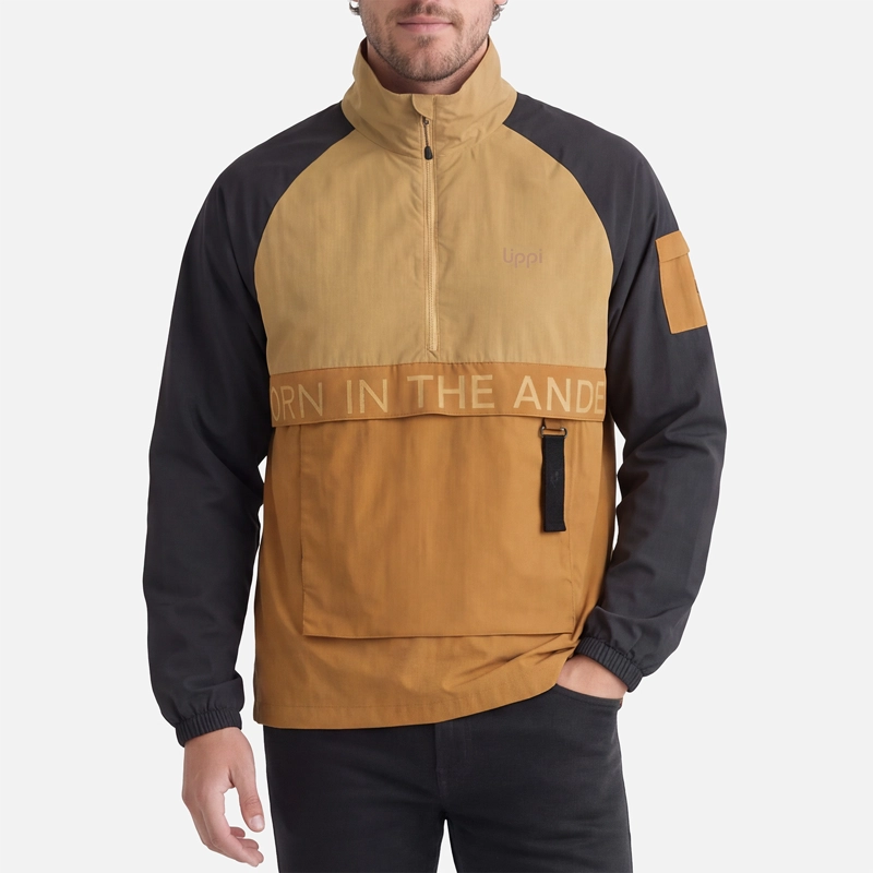 CHAQUETA HOMBRE WINDCITY WINDBREAKER 1/4 ZIP JACKET CAFE CLARO LIPPI V27 - 3
