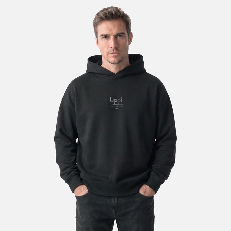 POLERON HOMBRE ULMO HOODY SWEATSHIRT NEGRO LIPPI V27 - 1