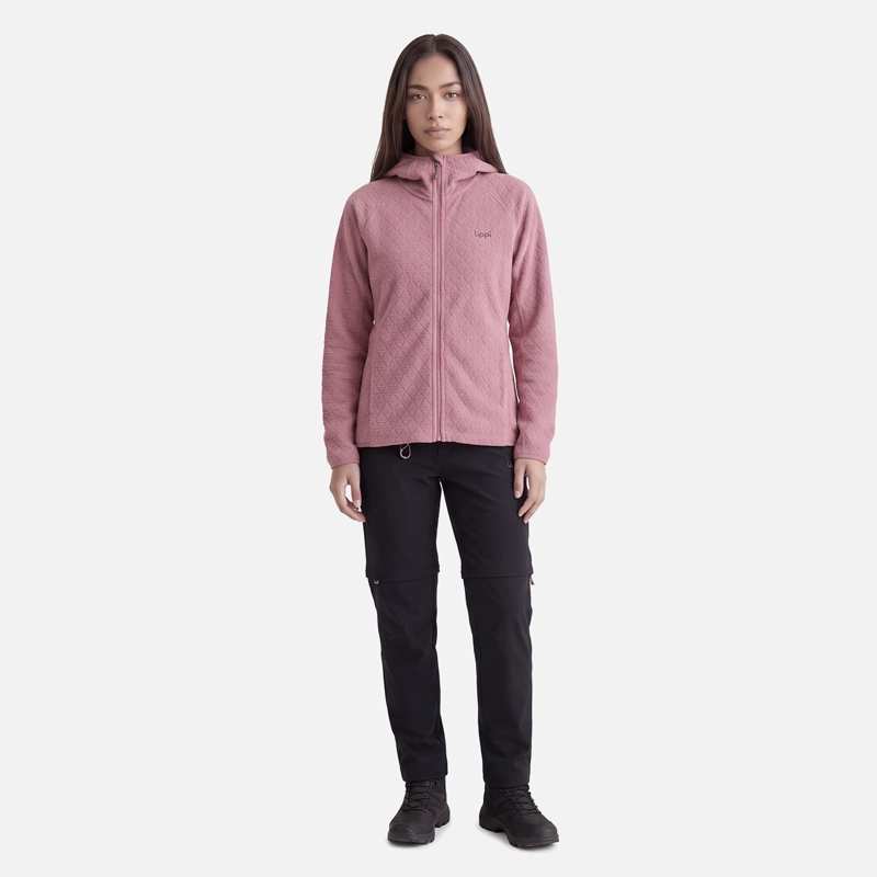 POLERON MUJER JACARANDA NANO-F FULL ZIP HOODY ROSA OSCURO LIPPI V27 - 3