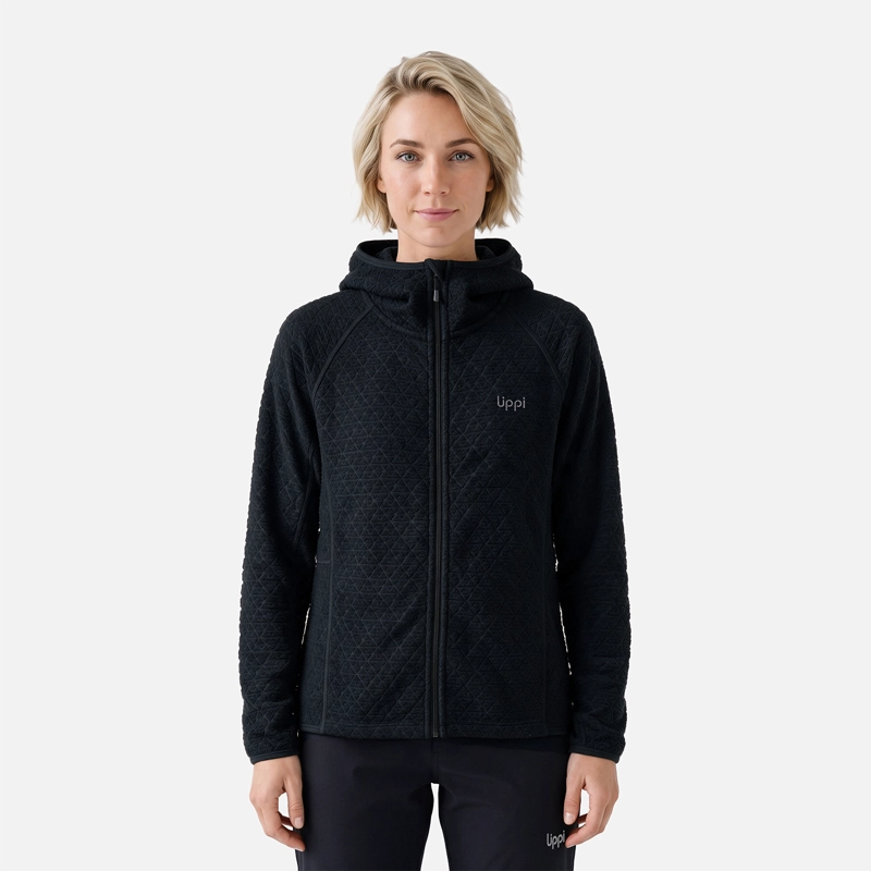 POLERON MUJER JACARANDA NANO-F FULL ZIP HOODY NEGRO LIPPI V27 - 1