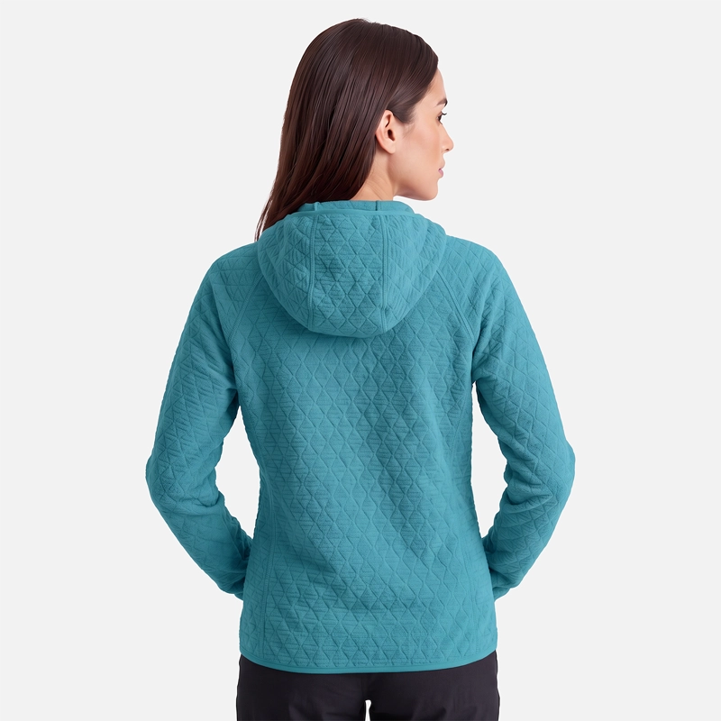 POLERON MUJER JACARANDA NANO-F FULL ZIP HOODY PETROLEO CLARO LIPPI V27 - 2