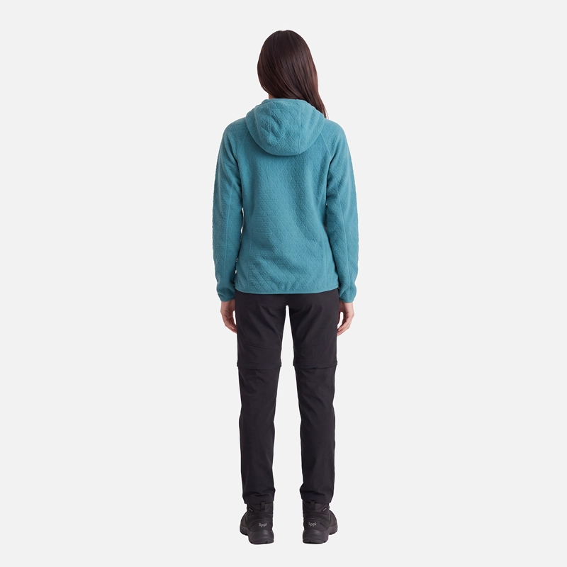 POLERON MUJER JACARANDA NANO-F FULL ZIP HOODY PETROLEO CLARO LIPPI V27 - 4