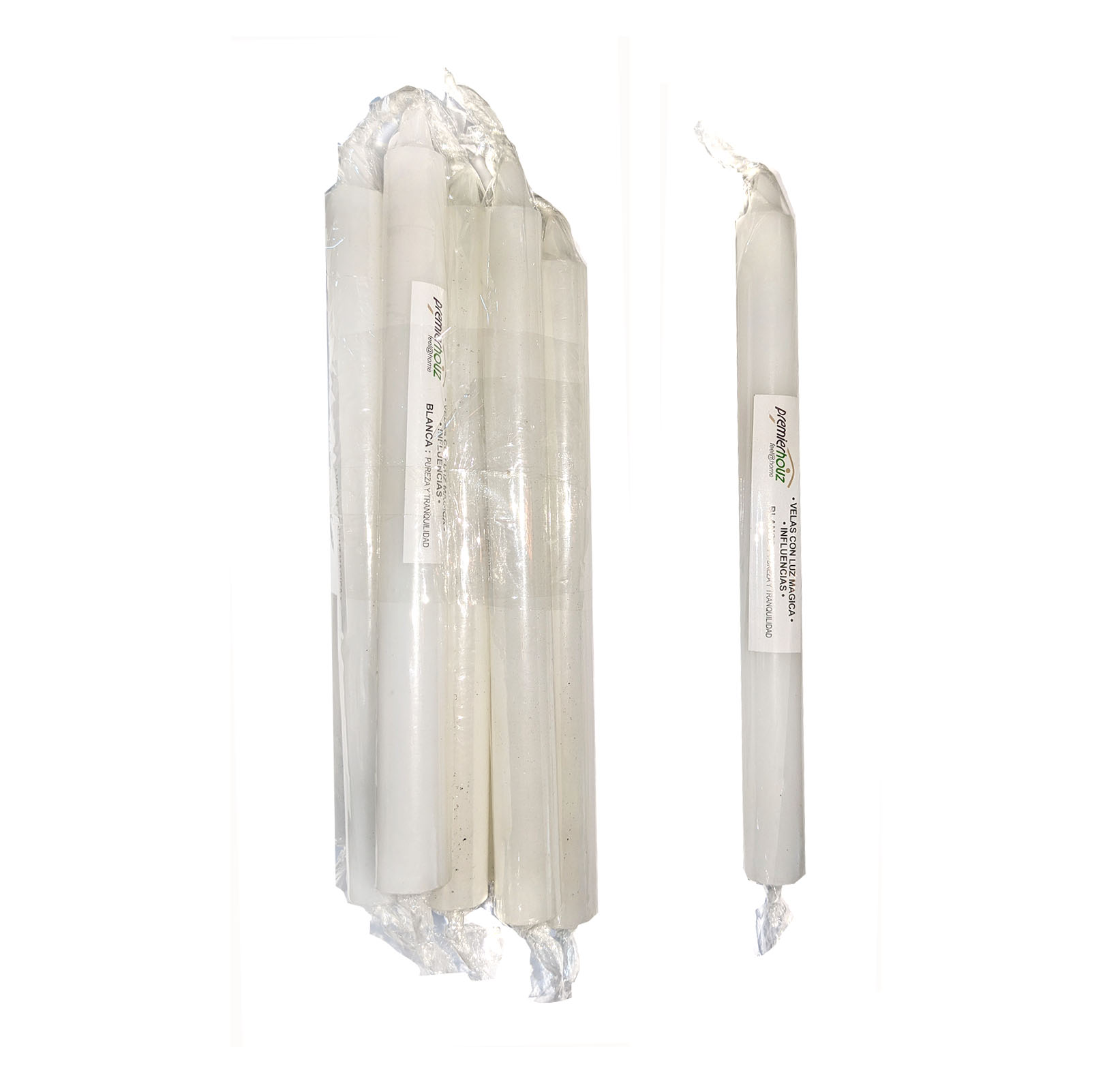 VELAS LISAS BLANCAS 20CM PACK DE 10 - 1