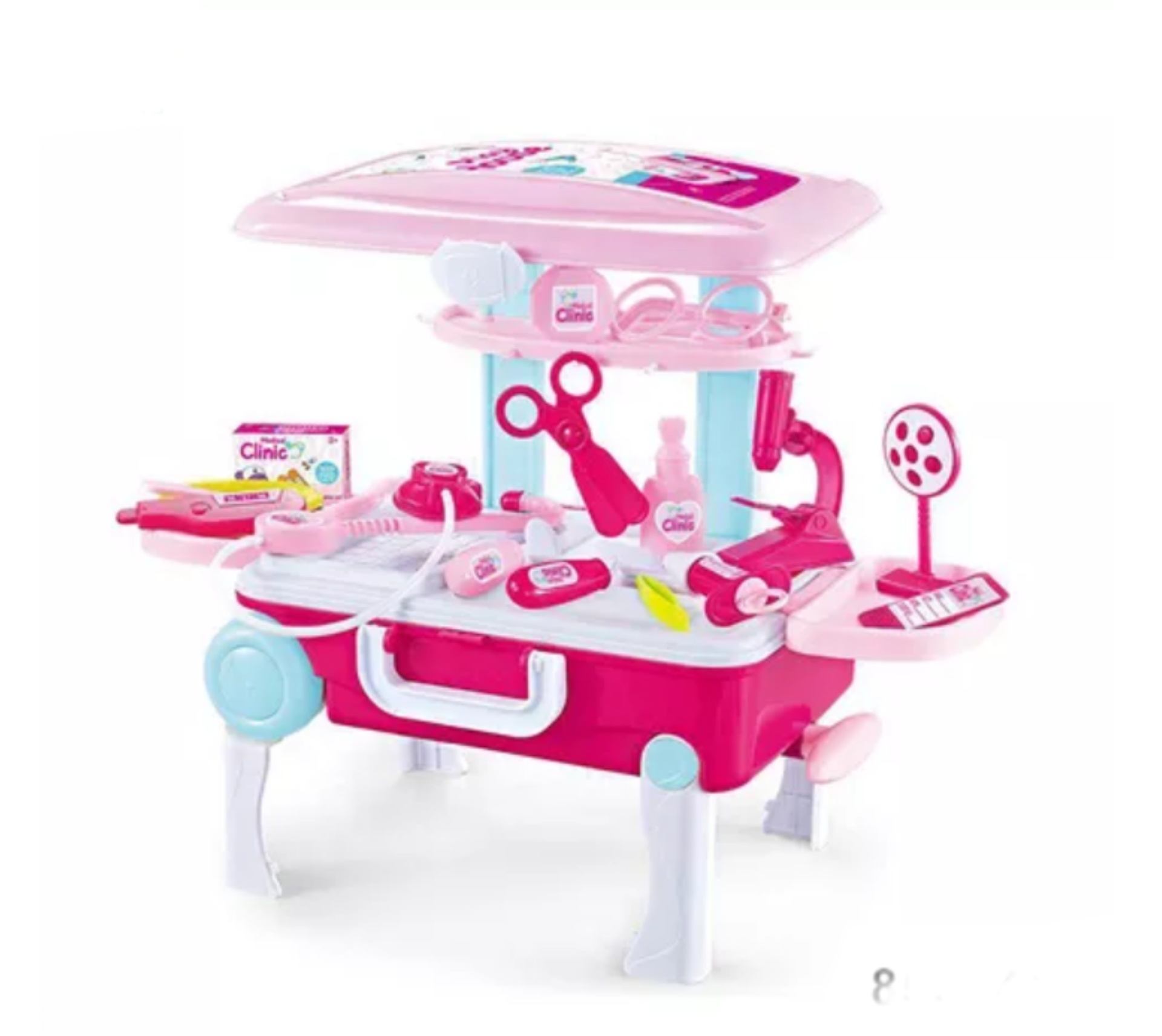 MALETA ROSA GRANDE CON ACCESORIOS DE DOCTOR PARA NIÑAS JUEGOS DE ROL - 1