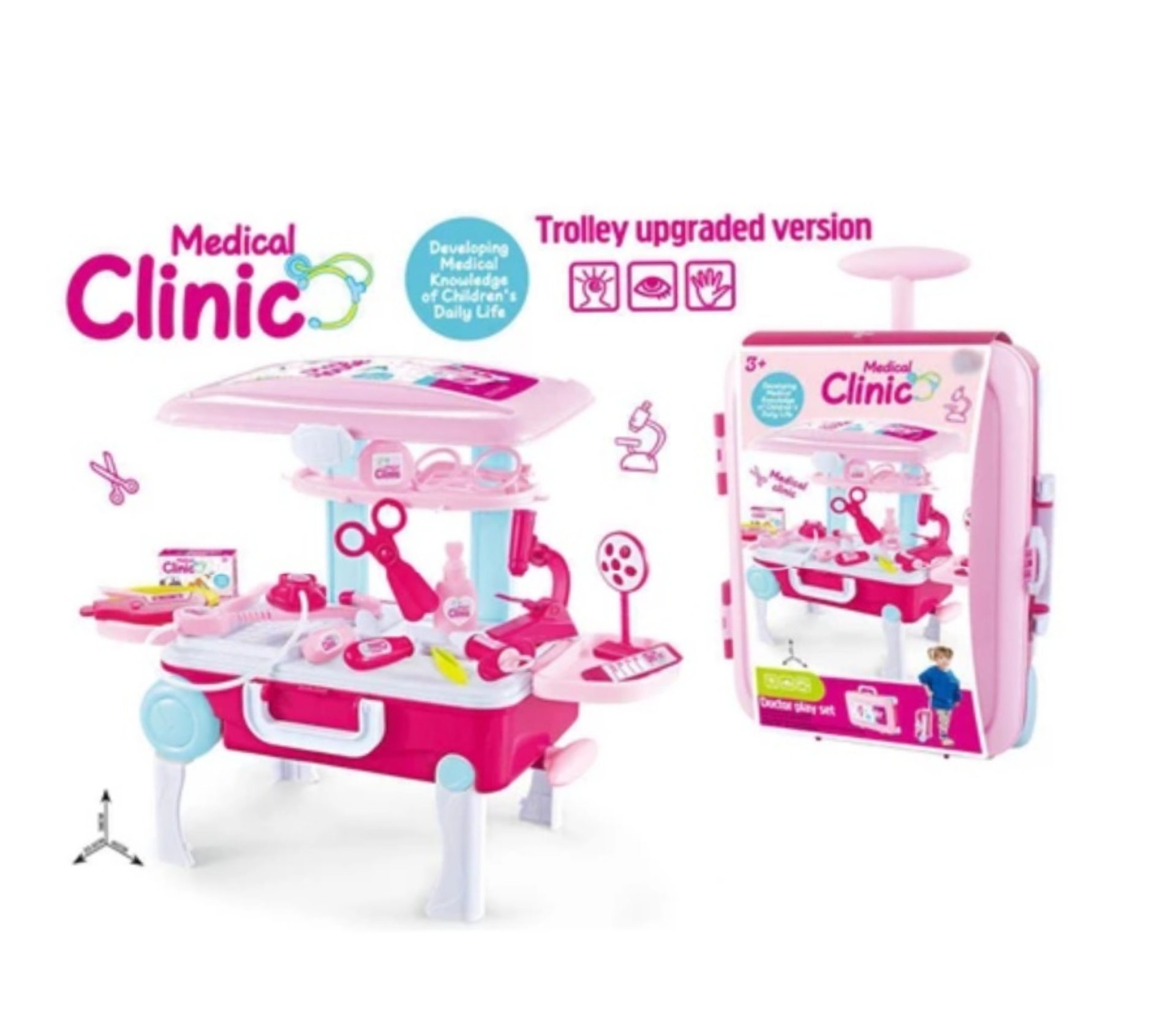 MALETA ROSA GRANDE CON ACCESORIOS DE DOCTOR PARA NIÑAS JUEGOS DE ROL - 2