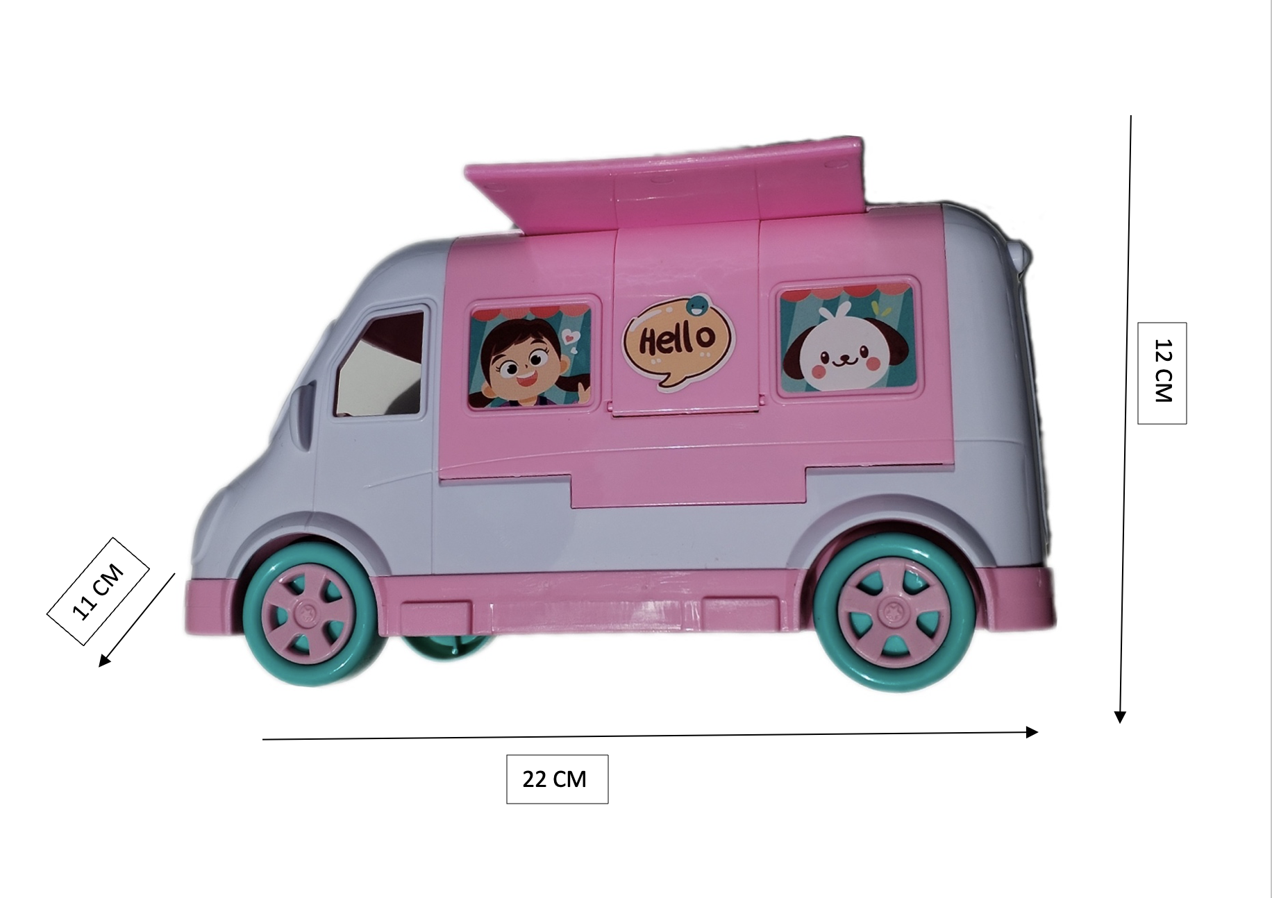 VEHÍCULO DE JUGUETE FOOD TRUCK PRICANA STORE ROSA CAMPER CON ACCESORIOS - 2