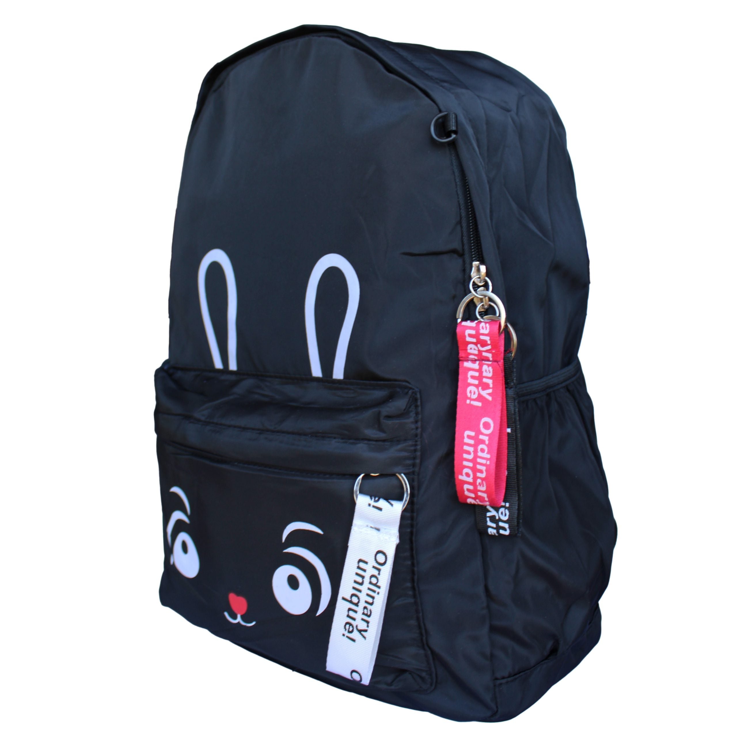 MOCHILA ESCOLAR KAWAII CON CARA DE CONEJO + ESTUCHE - 3