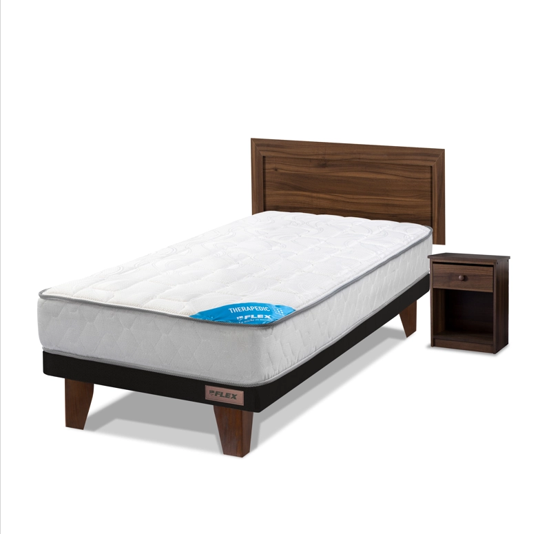 CAMA EUROPEA FLEX THERAPEDIC 1.5 PL + MUEBLES ASTURIAS - 1