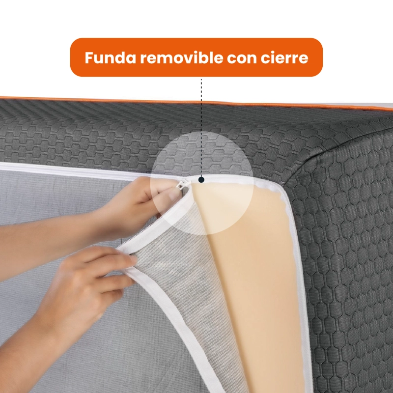 CAMA EUROPEA FLEX HYBRID VISCO 1.5 PLAZAS BOX - 5