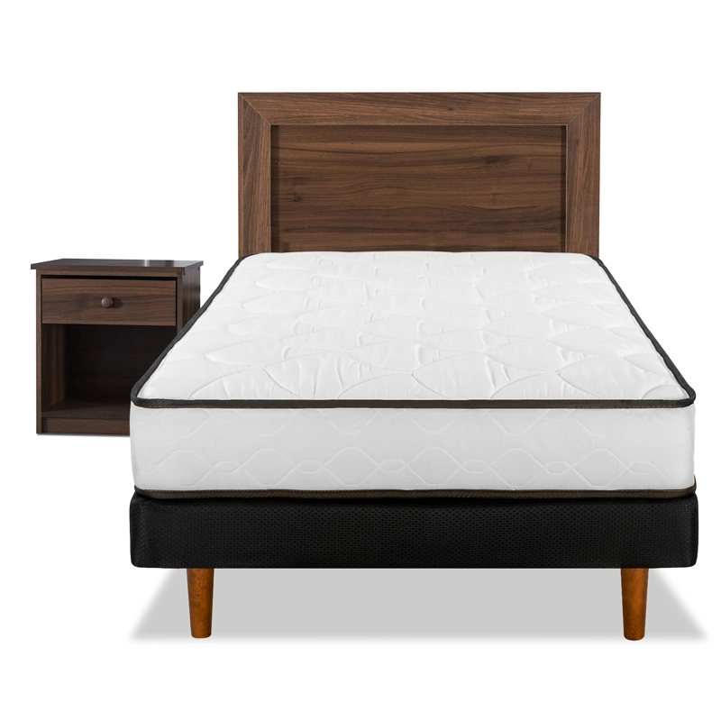 CAMA EUROPEA FLEX NEW SIMPLE 1.5 PLAZAS + MUEBLES ASTURIAS - 2