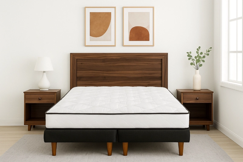 CAMA EUROPEA FLEX NEW SIMPLE 1.5 PLAZAS + MUEBLES ASTURIAS - 4