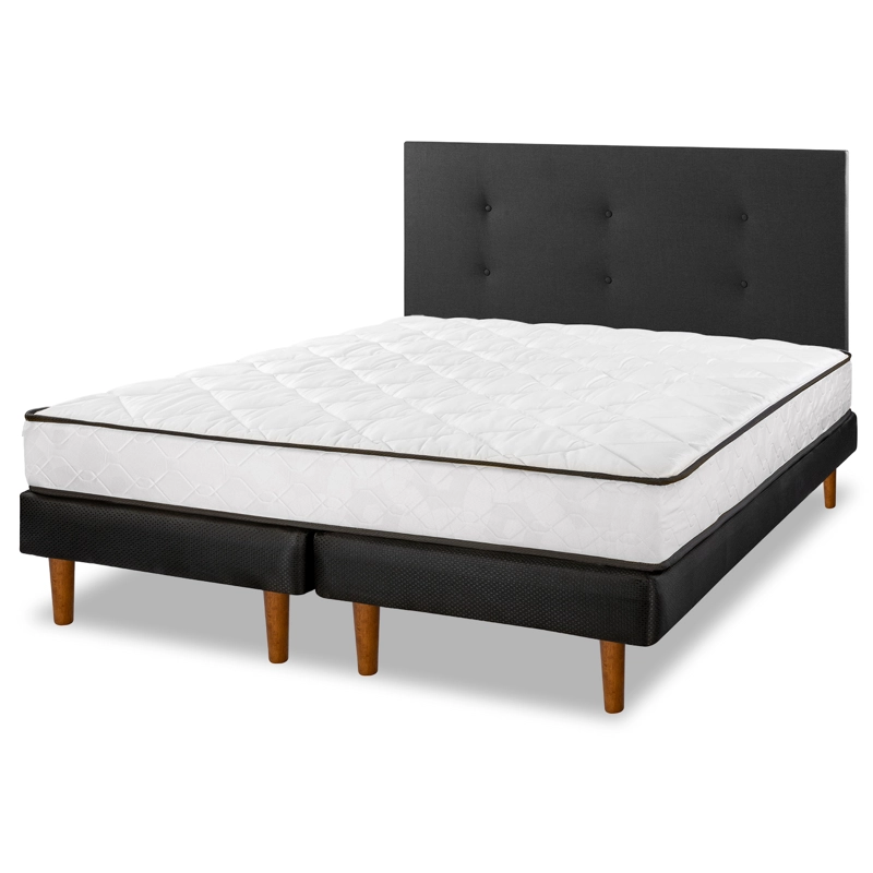 CAMA EUROPEA FLEX NEW SIMPLE 2 PLAZAS BD + RESPALDO ROYAL - 1