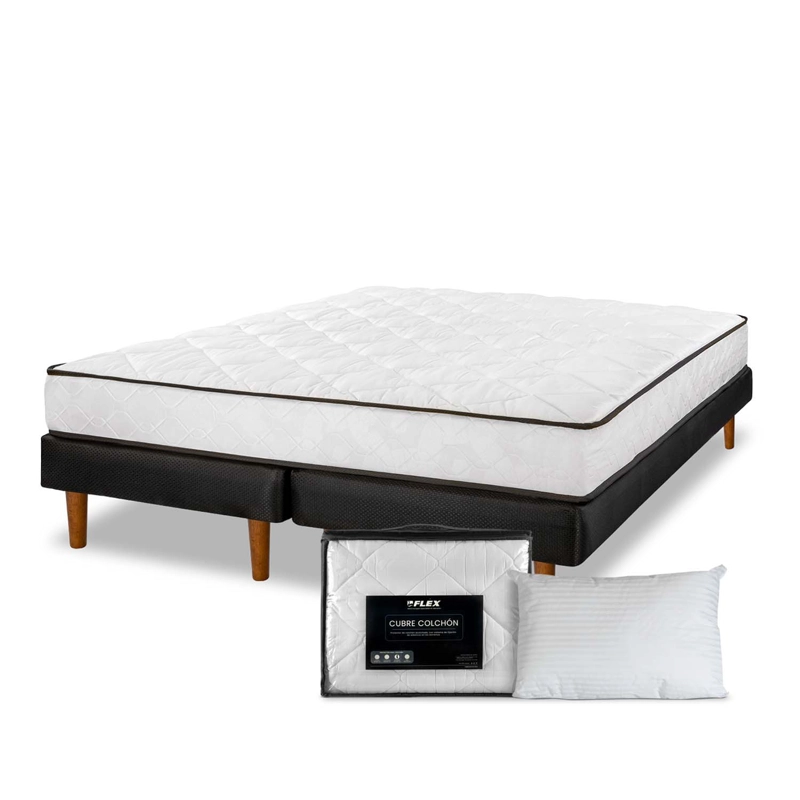 CAMA EUROPEA NEW SIMPLE 2 PL  BD + ALMOHADA + CUBRECOLCHON - 2