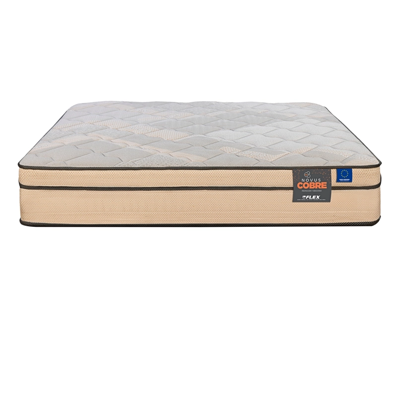 CAMA EUROPEA NOVUS COBRE 1.5 PLAZAS + RESPALDO ROYAL GRAFITO FLEX - 2