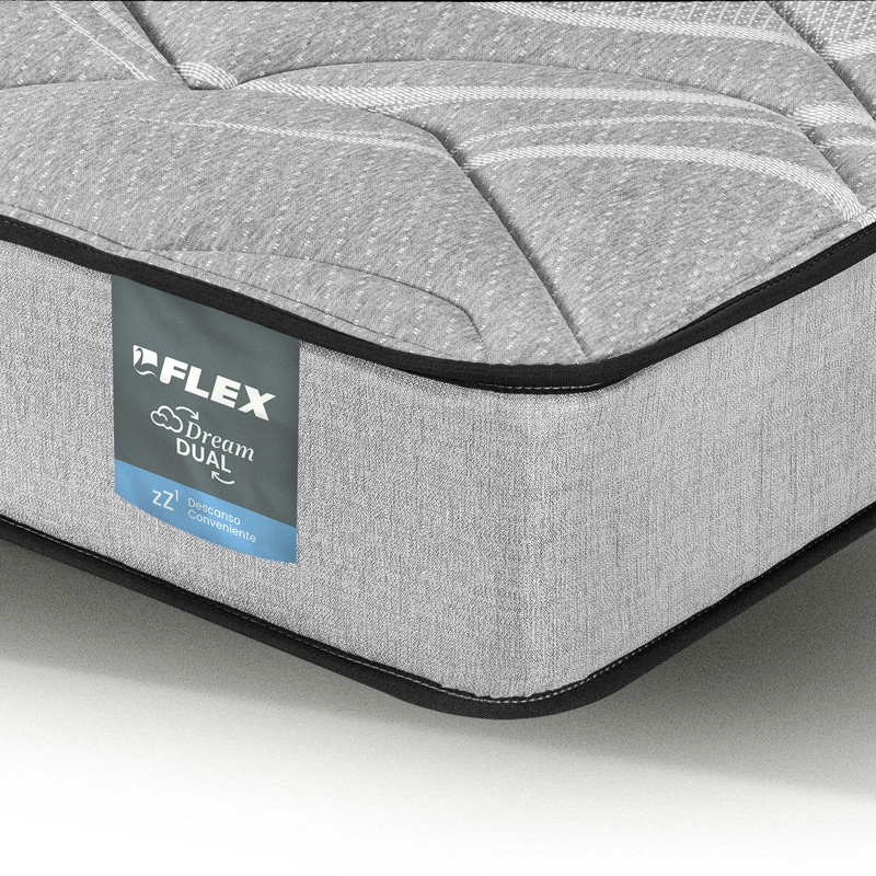 CAMA EUROPEA DREAM DUAL 2 PLAZAS 150X190 + RESPALDO ROYAL NEGRO + VELADOR ROCK FLEX - 3