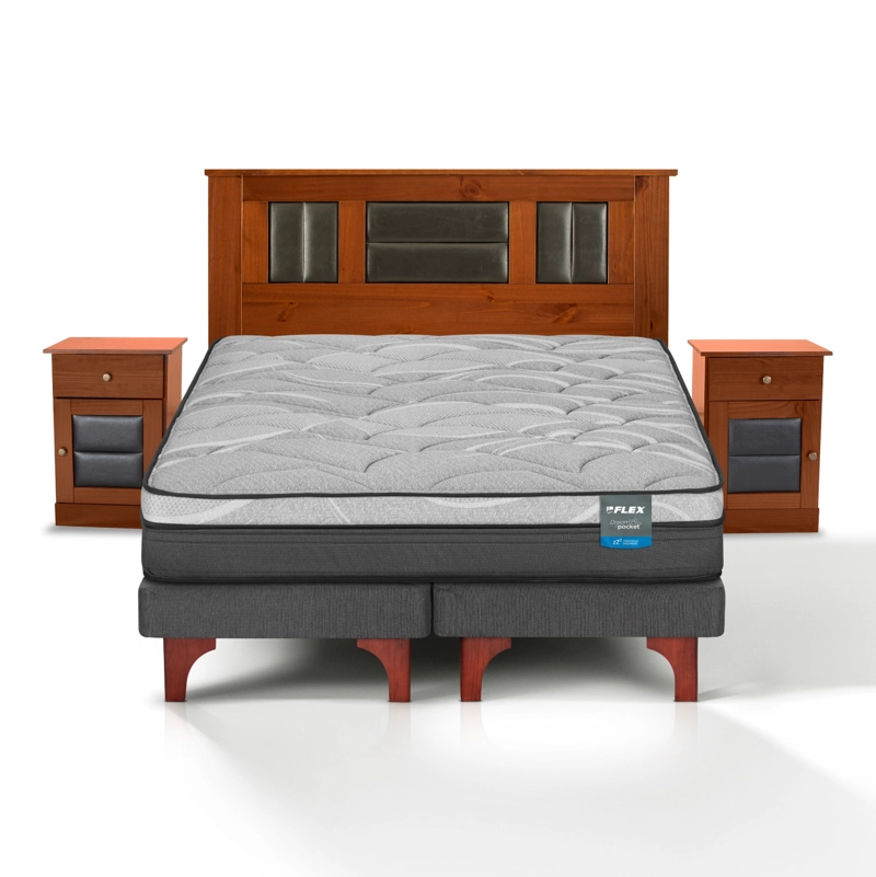 CAMA EUROPEA DREAM POCKET KING 180X200 + SET LORRAINE FLEX - 1