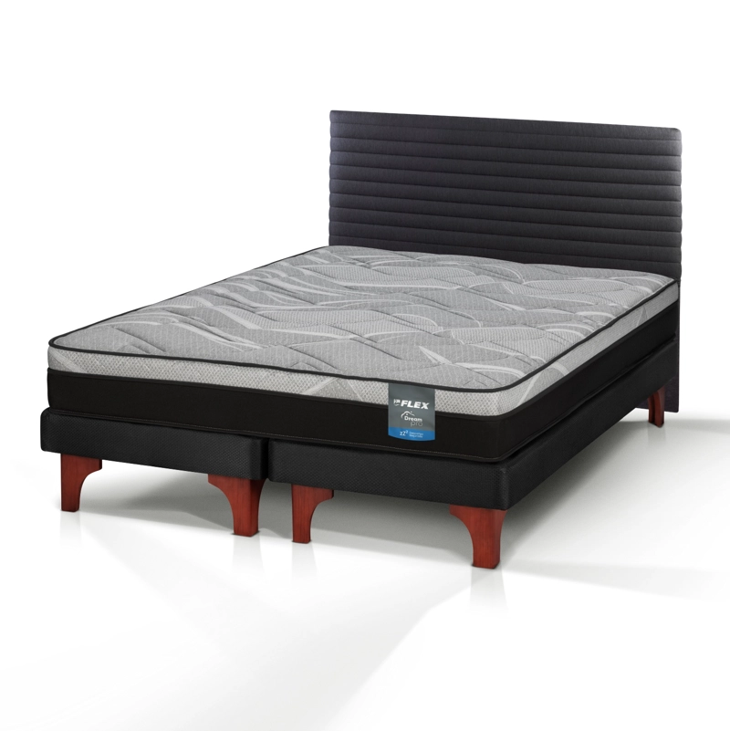 CAMA EUROPEA DREAM PRO KING 180X200 + RESPALDO MODERN FLEX - 1