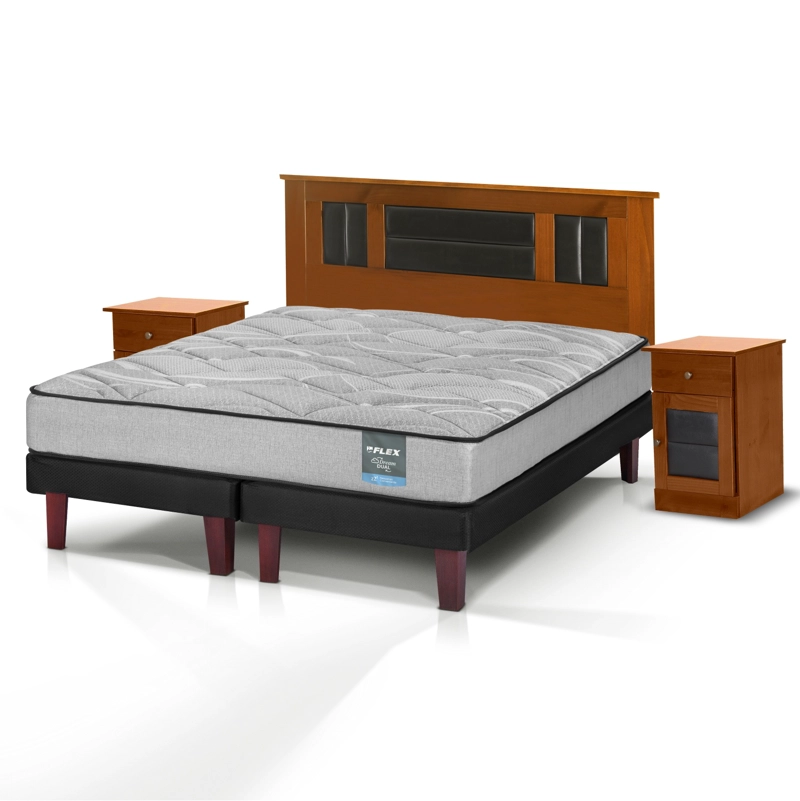 CAMA EUROPEA DREAM DUAL 2 PLAZAS BOX 150X200 + SET LORRAINE FLEX - 1