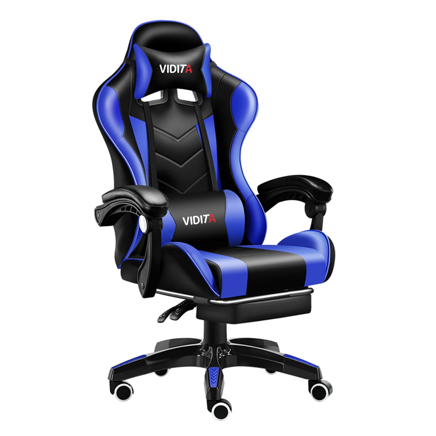 Silla Gamer Profesional GX2000 con Reposapiés-Azul - 1