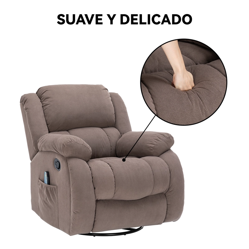 BERGER RECLINABLE CON MASAJES Y CALEFACCIÓN TELA - 6