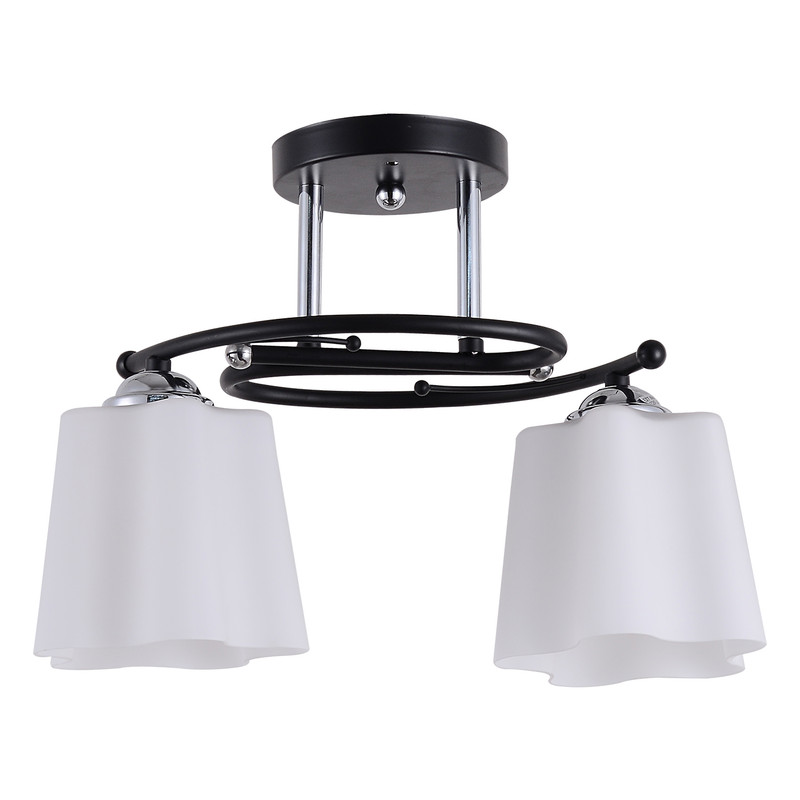 LÁMPARA DE TECHO 2 LUCES E27 METALES Y VIDRIO 38×18×25CM - 5
