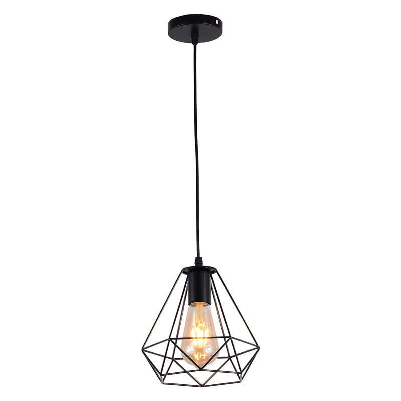 LÁMPARA COLGANTE 1 LUZ E27 NEGRO D20CM - 1