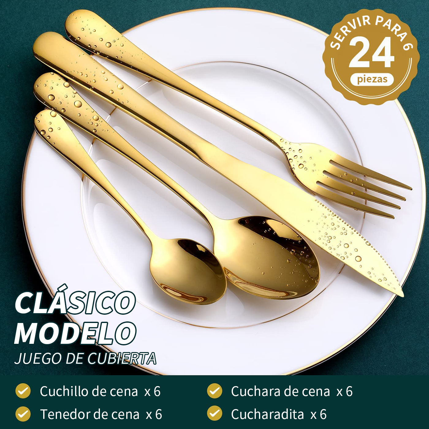 MALETA DE CUBIERTOS DE LUJO 24 PIEZAS REGALO - 7
