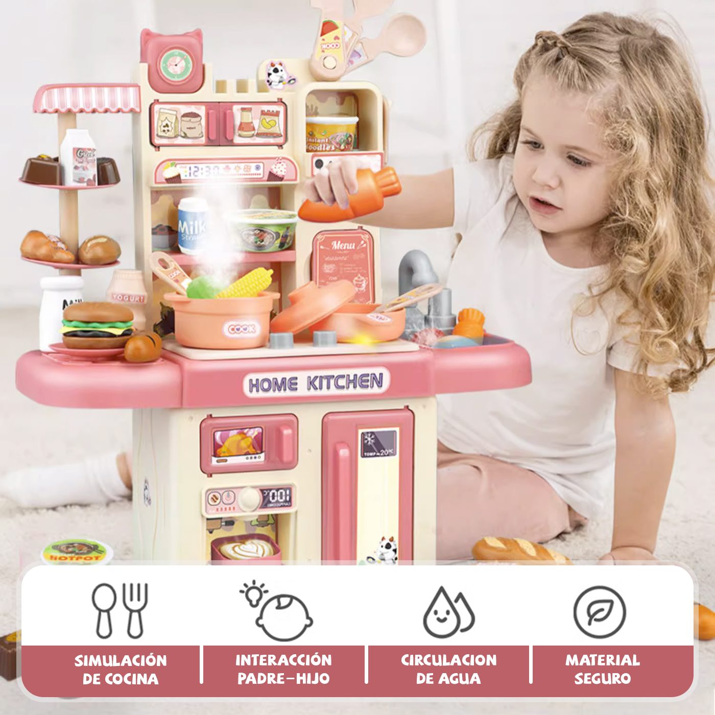 COCINA DE JUGUETE KITCHEN 32PCS JUEGO DE NIÑAS NIÑOS - 2