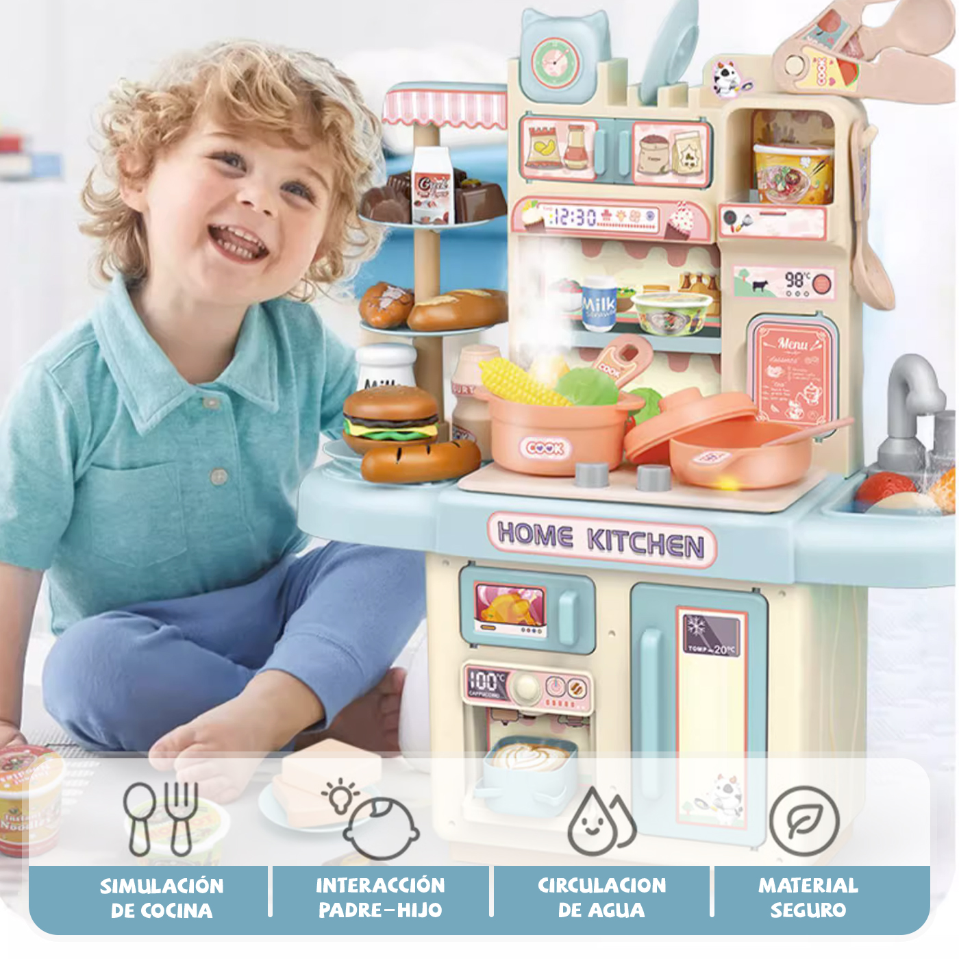COCINA DE JUGUETE KITCHEN 32PCS JUEGO DE NIÑAS NIÑOS - 2