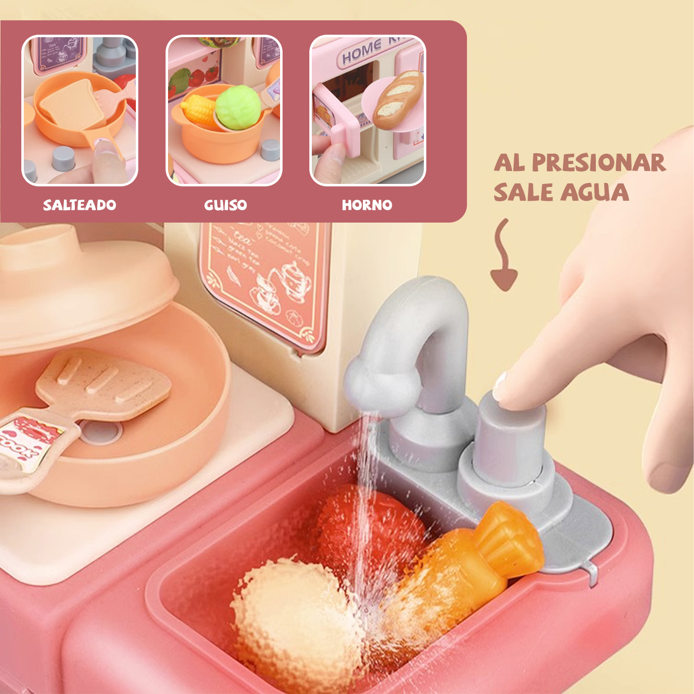 COCINA DE JUGUETE KITCHEN 32PCS JUEGO DE NIÑAS NIÑOS - 3