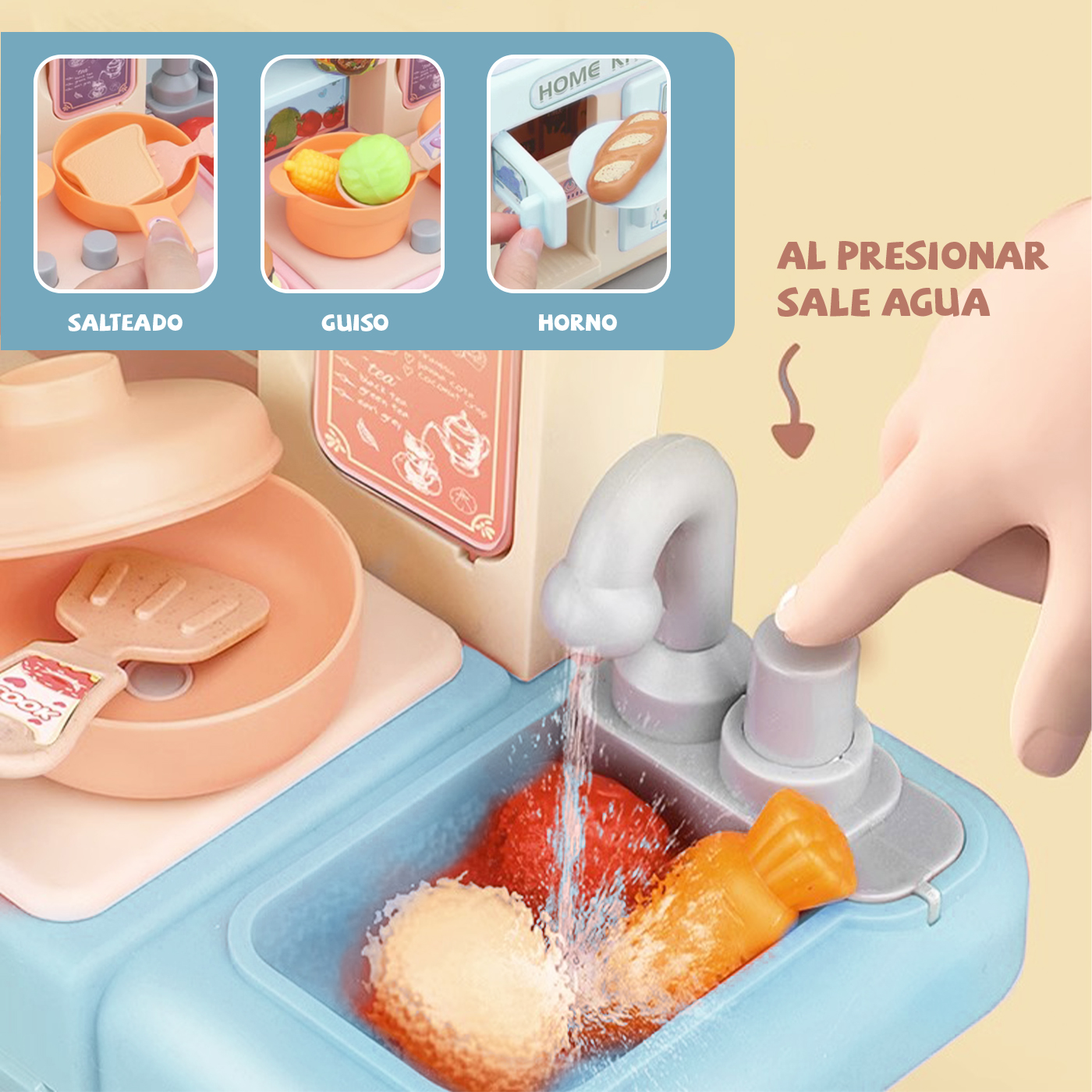 COCINA DE JUGUETE KITCHEN 32PCS JUEGO DE NIÑAS NIÑOS - 3