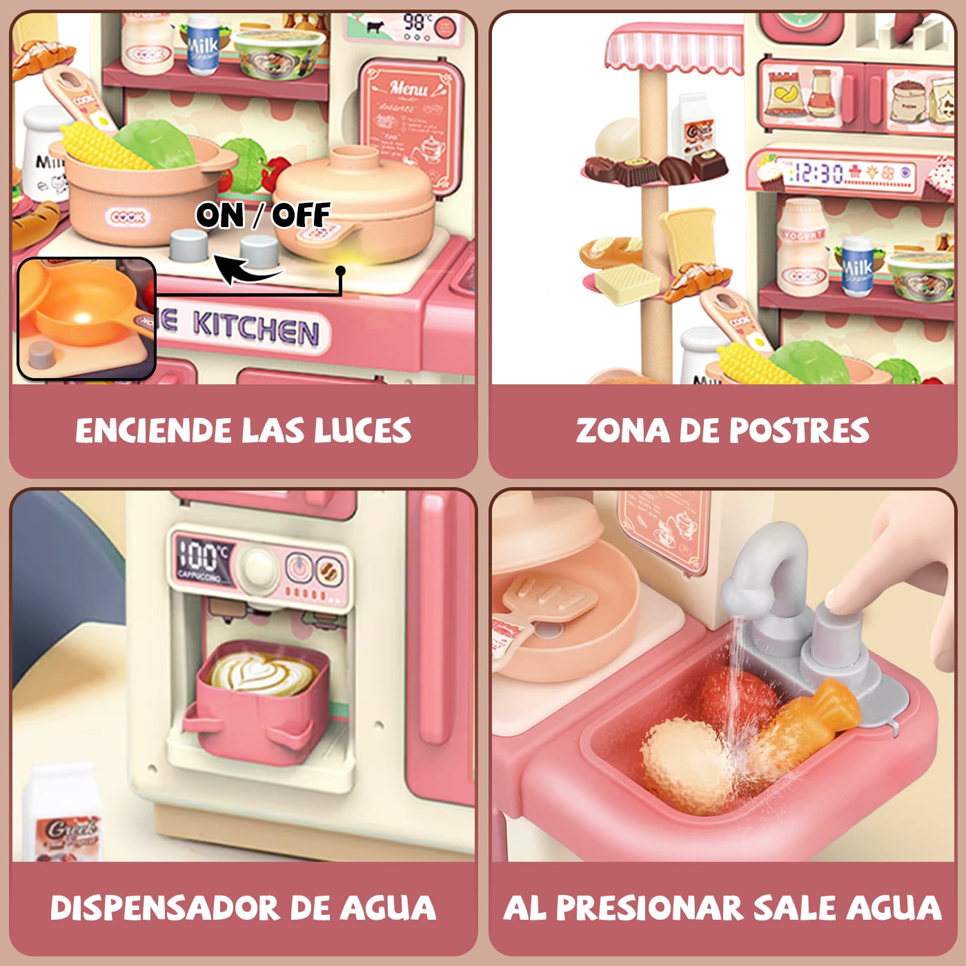 COCINA DE JUGUETE KITCHEN 32PCS JUEGO DE NIÑAS NIÑOS - 5