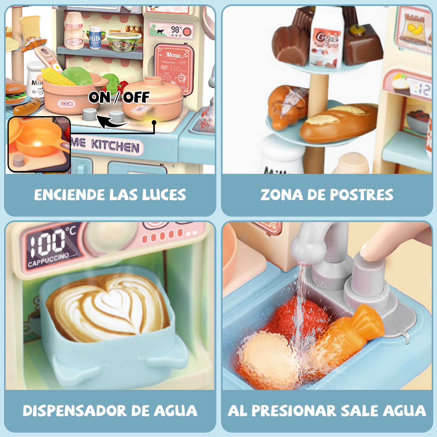 COCINA DE JUGUETE KITCHEN 32PCS JUEGO DE NIÑAS NIÑOS - 5