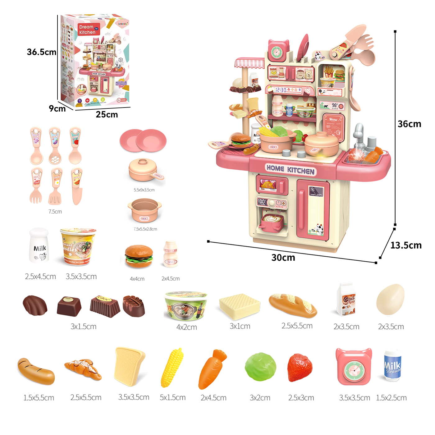 COCINA DE JUGUETE KITCHEN 32PCS JUEGO DE NIÑAS NIÑOS - 6