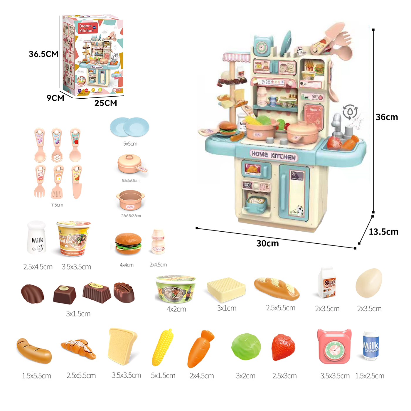 COCINA DE JUGUETE KITCHEN 32PCS JUEGO DE NIÑAS NIÑOS - 6