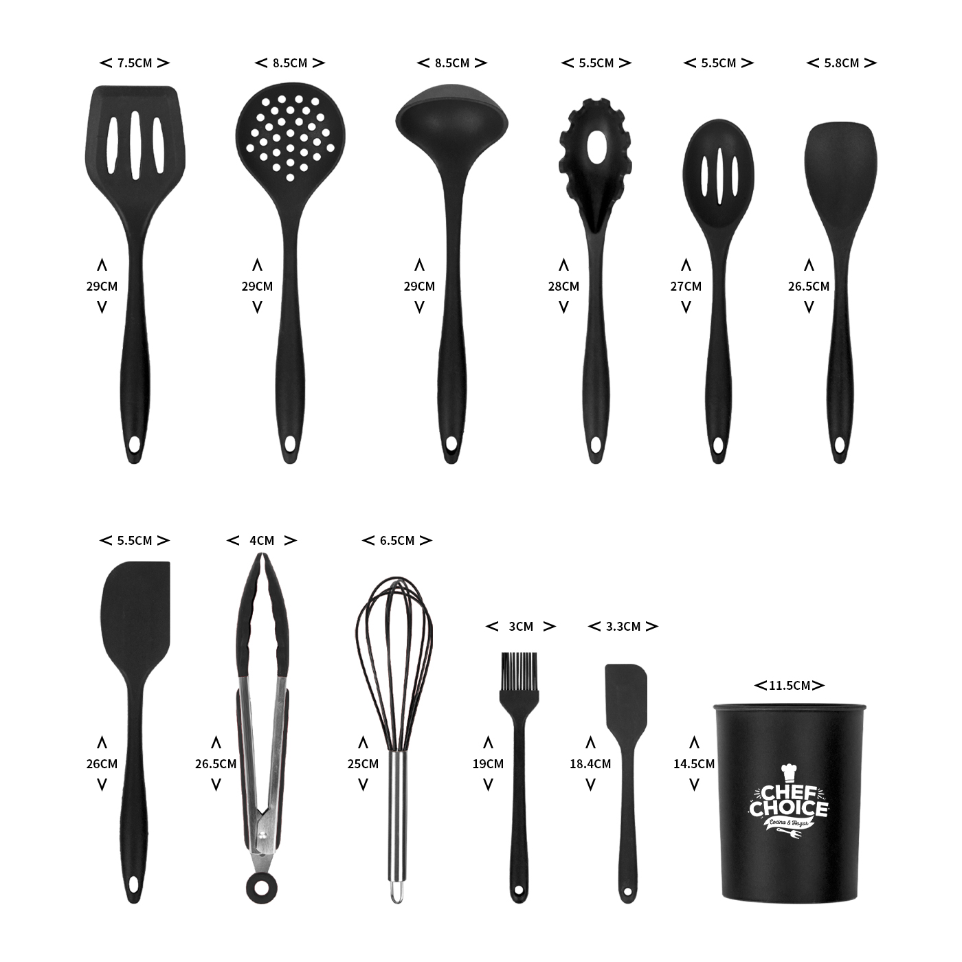 SET DE UTENSILIOS DE COCINA SILICONA 12 PIEZAS ANTIADHERENTE - 3